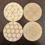 Geometric Pattern Leather Coasters